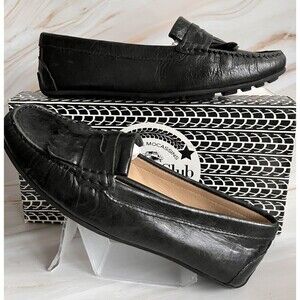 Driver Club USA Women's Genuine Leather Loafer Size 9.5 Classic Black Shoes